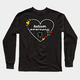 Heart Austim Awareness Long Sleeve T-Shirt